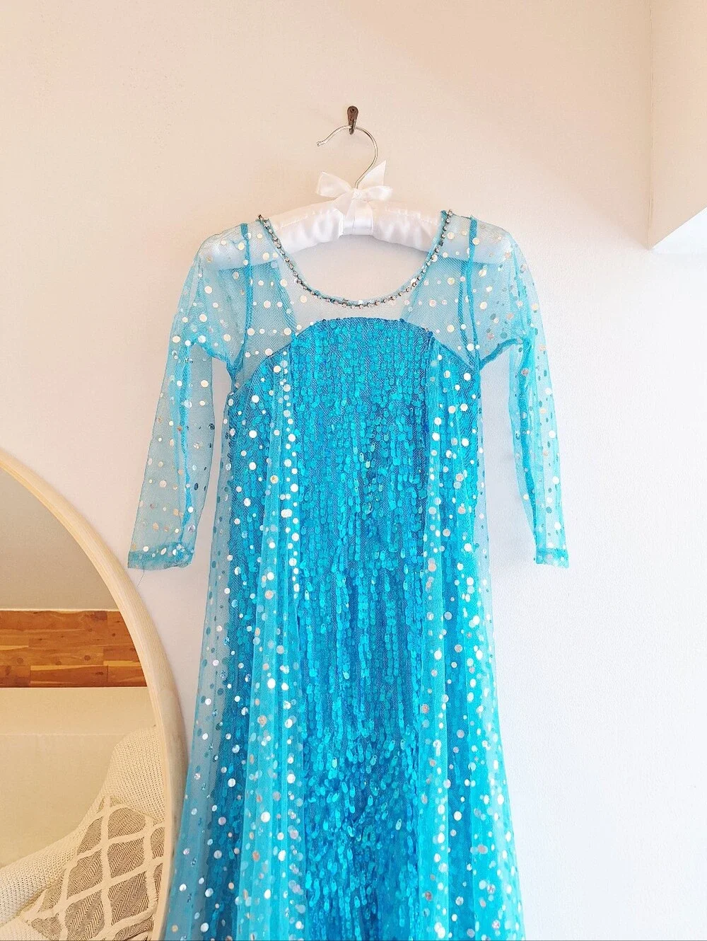 Frozen Inspired Costume Blue Sparkly Princess Dress - Size 6